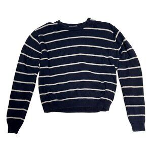 Brandy Melville Navy and Grey Striped Sweater OS